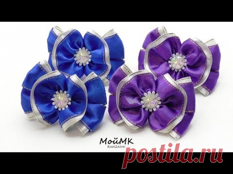 Нарядные бантики Канзаши МК DIY Hair Bows tutorial МойМК