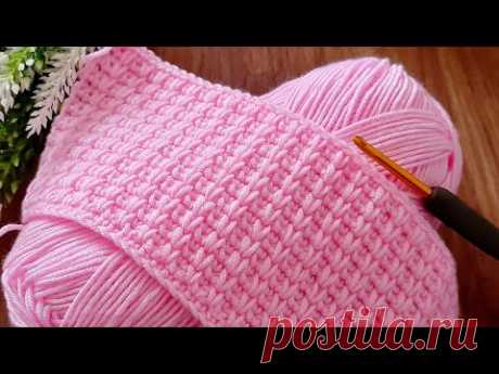 Unique Very Easy Crochet sewing pattern baby blanket consisting of two rows for beginners