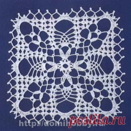 Ажурные мотивы для вязания скатерти или салфетки