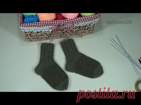 Детские носки спицами. Резинка 