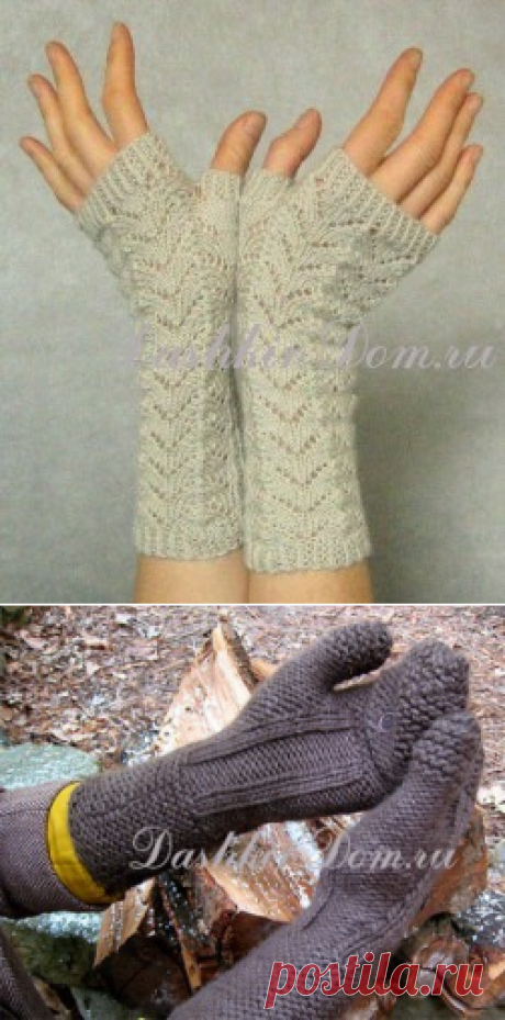 Вязаные митенки (12 моделей с описанием)