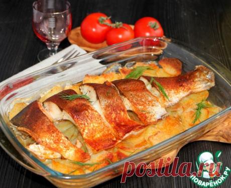 Рыба с картофелем под масляной корочкой.