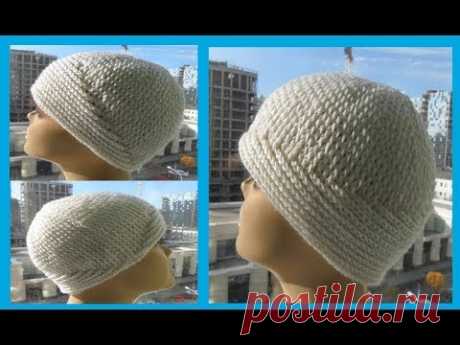 ШАПОЧКА "Два узора", рельфные столбики,crochet hat (Шапки № 156)