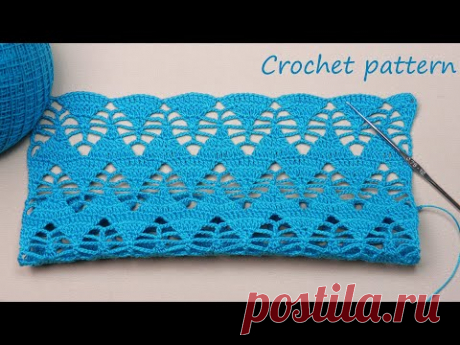УЗОР КРЮЧКОМ очень простой и красивый! Легкое ВЯЗАНИЕ  КРЮЧКОМ  EASY Crochet pattern for beginners