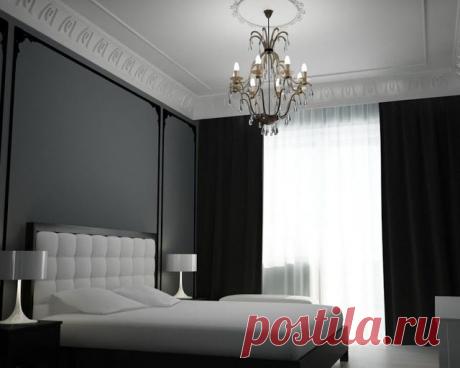 Черно-белая гамма для спальни — Наши дома