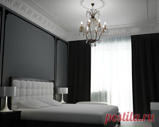 Черно-белая гамма для спальни — Наши дома