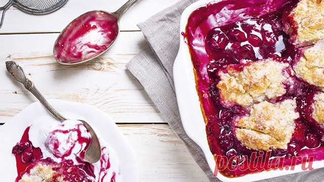 Вишневый коблер - все смешал ложкой и в духовку! Вишневый коблер - вкусный вишневый пирог на скорую руку. Все смешал ложкой и в духовку. Ароматная летняя выпечка за 30 минут у вас уже на столе. Сохраняйте скорее рецепт и делитесь им со своими друзьями.Ингредиенты:  Вишня (без косточек) - 450 г. Сахар - 3 ст.л Крахмал кукурузный - 1 ст.л...
