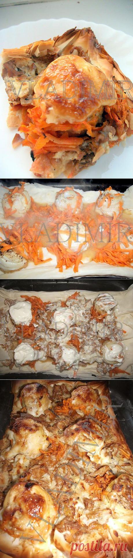 "Камбала на песчАном дне" (рыба на тесте с овощами) |