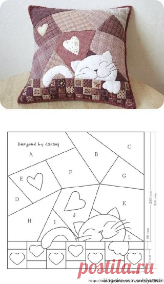 Шьем подушку в стиле пэчворк — Сделай сам, идеи для творчества - DIY Ideas