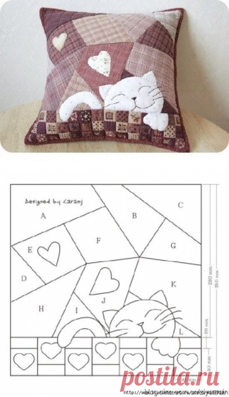 Шьем подушку в стиле пэчворк — Сделай сам, идеи для творчества - DIY Ideas