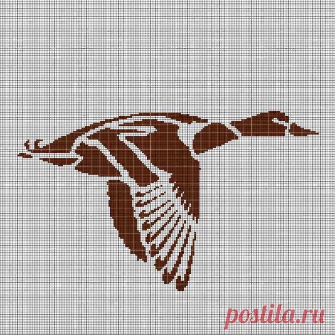 Схема вышивки крестом силуэт кряквы в pdf