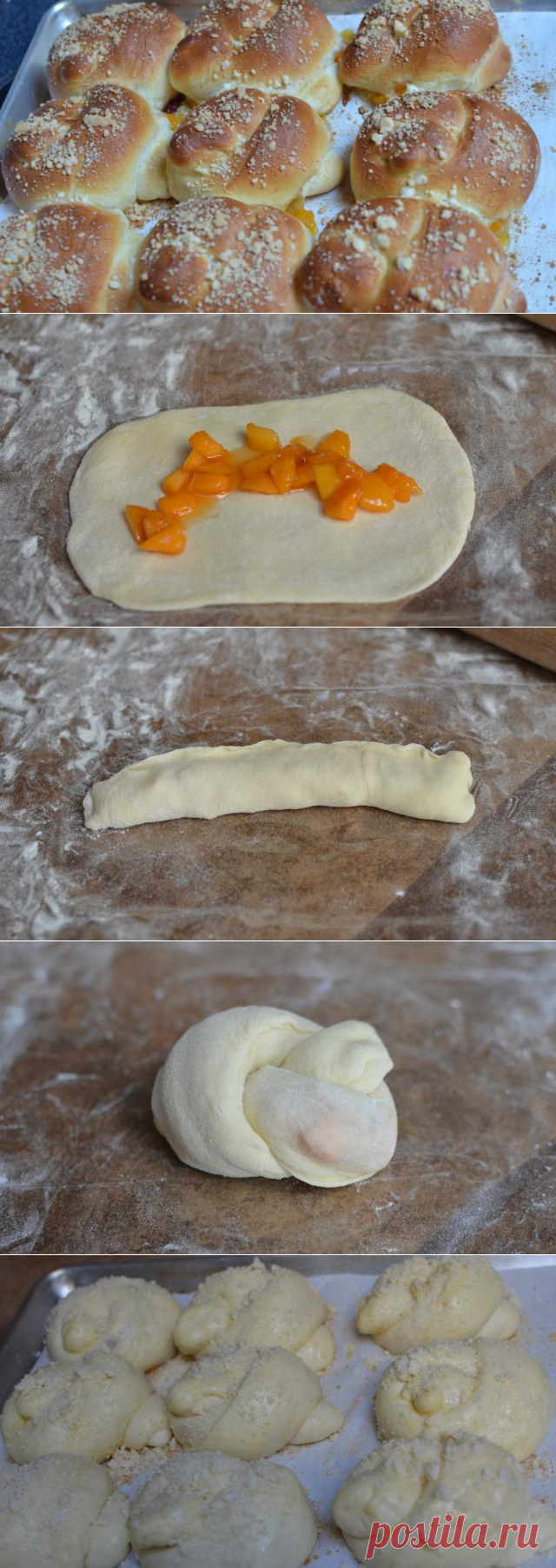 Russian Bulochki Knots | Mom's Dish.Serving size: 30 units
4 cups Flour
4 tablespoons Sugar
1 teaspoon Salt
2 teaspoons Dry Yeast
3 Eggs
1 1/2 cups Milk
100 grams Butter; room temperature
  Jam; filling
  
  Gram Crackers
1 Egg; glaze
3 tablespoons Milk; glaze
1 tablespoon Sugar; glaze
2 tablespoons Flour; crumbs
2 tablespoons Sugar; crumbs
1 tablespoon Butter; room temperature: crumbs
