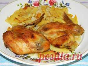 Куриные крылышки с вкусной картошечкой