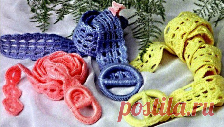 Пояса-ремешки дамские вязаные крючком