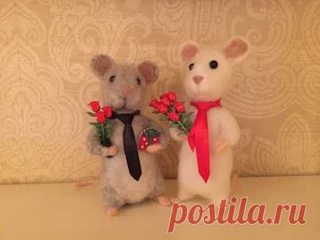 ШКОЛА  ФЕЛТИНГА Татьяны Шелиповой /МЫШКА -- СУХОЕ  ВАЛЯНИЕ /  How to Make Felt mouse /毡玩具