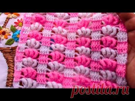 Punto a crochet para colchitas, bufandas, chompas. Fácil de tejer - YouTube