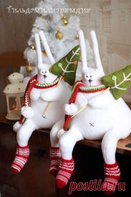 Новогодний зай с выкройкой