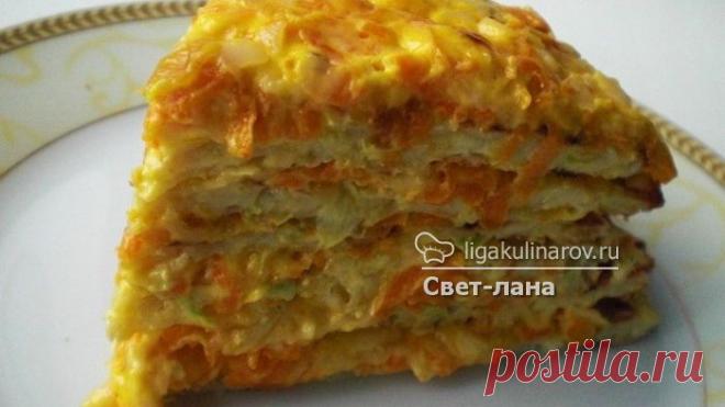 Торт из кабачков с сырно-овощной начинкой – рецепт с фото от Лиги Кулинаров, пошаговый рецепт