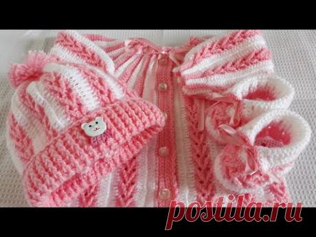 Conjunto de crochê para bebê RN/Passo a passo - Parte 1 - Casaquinho