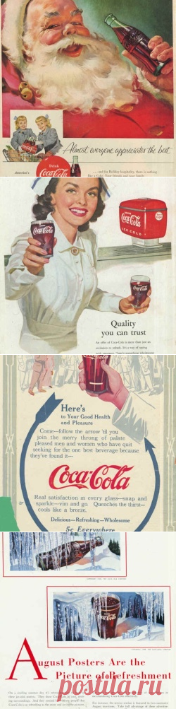 Винтажная коллекция рекламы безалкогольных напитков COCA-COLA ☆ для декупажа и творчества