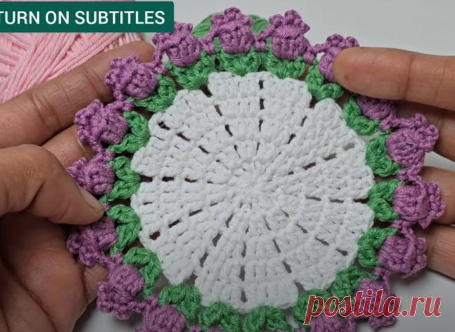 мини салфетка с цветами