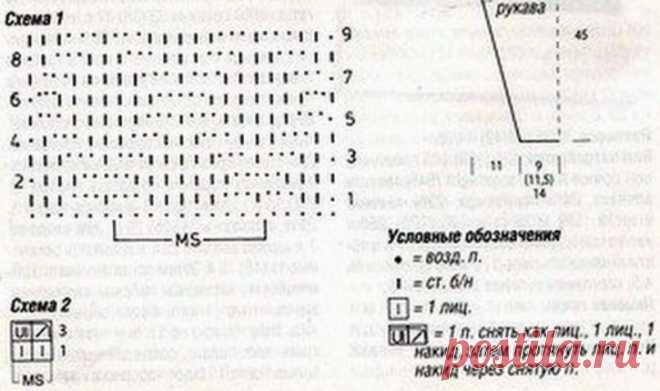 Пуловер спицами крючком