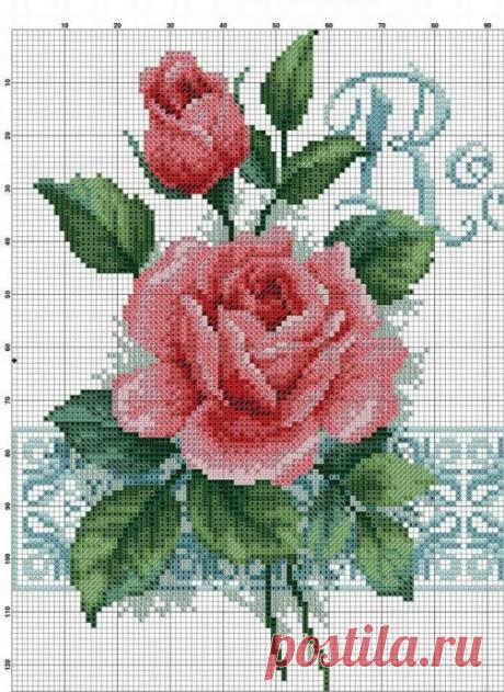 Подборка схем и идей вышивки с розами