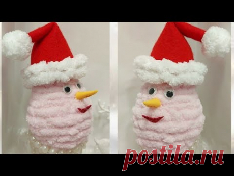 Так ЛЕГКО и ПРОСТО сделать МИЛОГО СНЕГОВИКА своими руками. DIY поделки.декор дома, ёлки: Новый год🎄