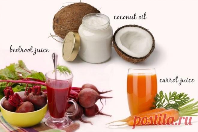 Кокосовое масло, сок свеклы и морковный сок от морщин - Счастливые заметки