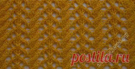 узор 191 ажурные полоски |  каталог вязаных спицами узоров