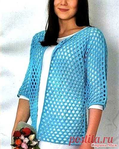 Ажурный кардиган сетчатым узором. Крючок. - ВЯЗАНАЯ МОДА+ ДЛЯ НЕМОДЕЛЬНЫХ ДАМ - Страна Мам