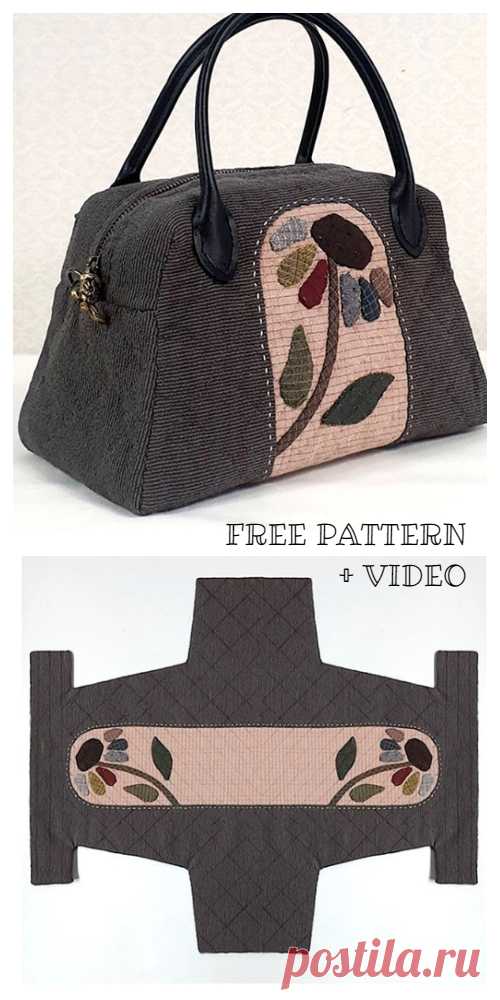 DIY One-Piece Fabric Quilt Bag Free Sewing Pattern + Video | Fabric Art DIY