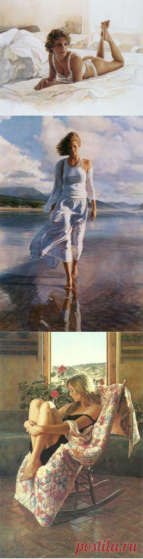 Женские образы в реалистических акварельных работах художника Steve Hanks | МАЛЕНЬКАЯ СТРАНА МС