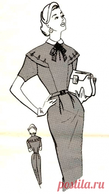 Строгое ретро-платье с оригинальной кокеткой