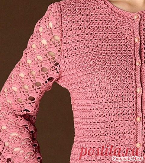 Жакет с ажурными рукавами. Крючок. - ВЯЗАНАЯ МОДА+ ДЛЯ НЕМОДЕЛЬНЫХ ДАМ - Страна Мам