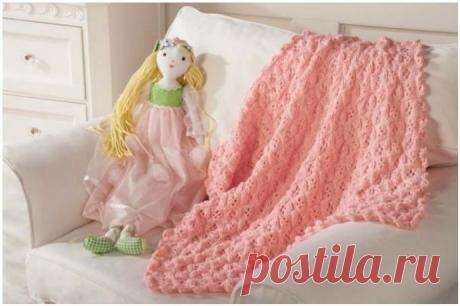 Детский плед спицами