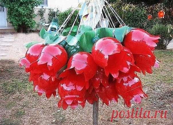 Украшения из пластиковых бутылок