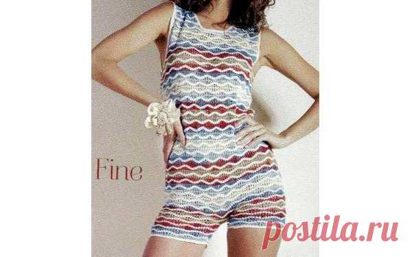 Вязаный летний комбинезон. Схема