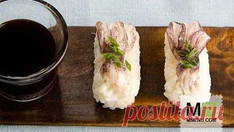 Ика гесо (суши с щупальцами кальмара) - кулинарный рецепт. Миллион Меню