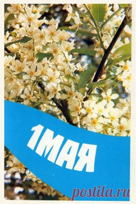 1 Мая! Почтовая открытка. Фото В.Жаворонкова. Оформление В.Горюновой. Изд. Министерство связи СССР. 1990. МПФГ (Московская печатная фабрика Гознака). Тир. 8,3 млн.