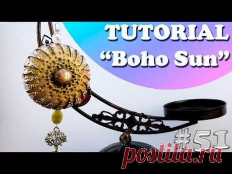 ☀Polymer clay tutorial:Pendant. Boho Sun☀Мастер-класс:"Кулон. Бохо Солнце" из полимерной глины☀ DIY☀