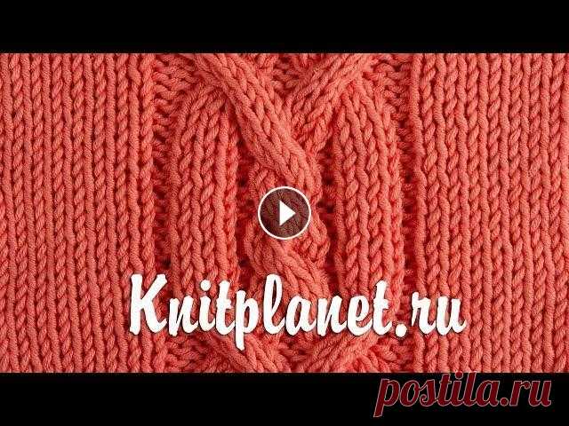 Вяжем араны. Красивая коса спицами Еще одна красивая коса спицами. Описание и схема узора на сайте ПланетаВязания.рф: Больше кос и жгутов со схемами, описанием и видео по вязанию: #План...