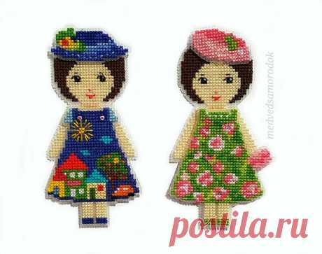Cross-stitch pattern Dress Up doll and dresses 2 - Etsy España