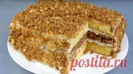 Торт со сгущенкой быстрого приготовления. 30 минут и готово!