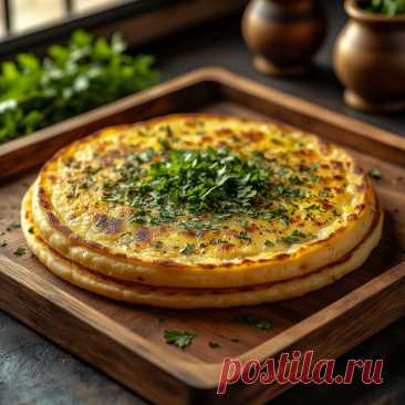 Творожно-сырная лепёшка с чесноком: вкусный завтрак за 20 минут. Домашние рецепты. | «Вкусные истории с Таней: творчество, рецепты заготовок на зиму и домашняя кухня». | Дзен