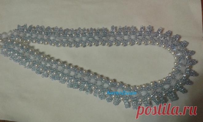 мое первое колье из бисера