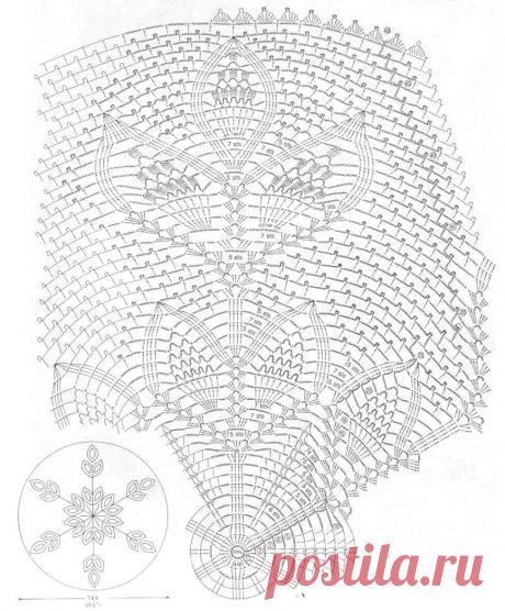 Салфетки крючком с узором ананас