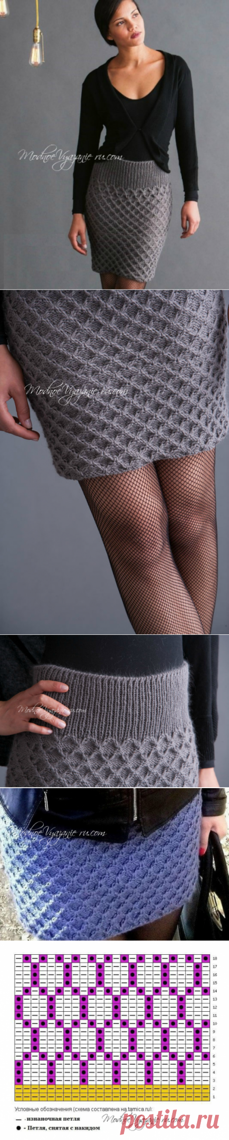 Вязаная спицами юбка Smocked от Hana Jason - Modnoe Vyazanie ru.com