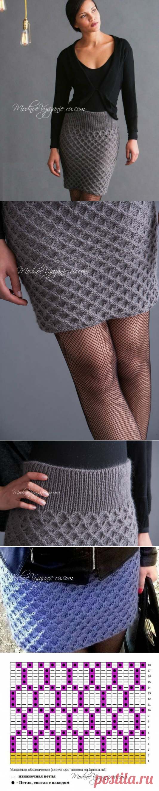 Вязаная спицами юбка Smocked от Hana Jason - Modnoe Vyazanie ru.com