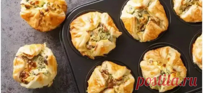 Греческие маффины с фетой и шпинатом